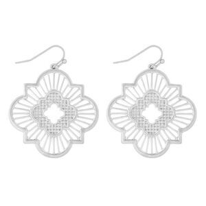 Riah fashion Moroccan Filagree silver earrings 